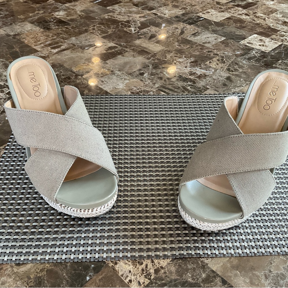 Me Too Wedge Heels Sage 8.5